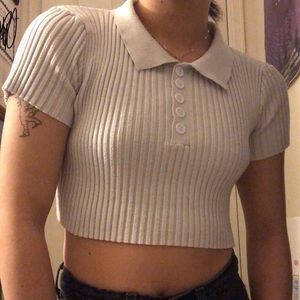 4/$20 Collar Ribbed Crop Top